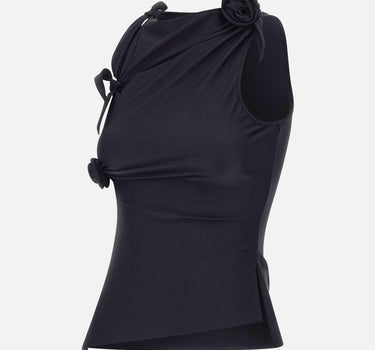 Top asimmetrico con fiore COPT76545 BLK COPERNI 