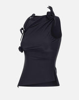 Top asimmetrico con fiore COPT76545 BLK COPERNI 