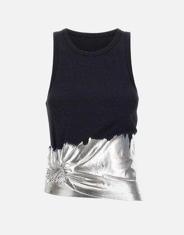 Top con anello e arricciatura 26PJTE015C00530 M004 RABANNE 
