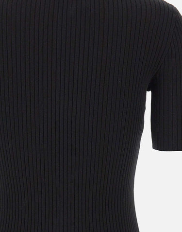 "Vinyl and Knit Polo" 326MT0539FI0001 BLACK COURREGES 