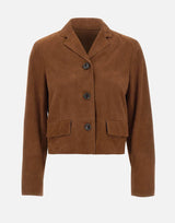 Giacca boxy in pelle scamosciata CA6379P0382 81242 LIU-JO 
