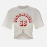 T-shirt perforante in cotone stampato 26PJTE030C00555 P100 RABANNE 