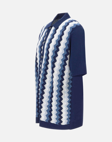 Camicia in maglia jacquard chevron 43194 20747578 GRAN SASSO 