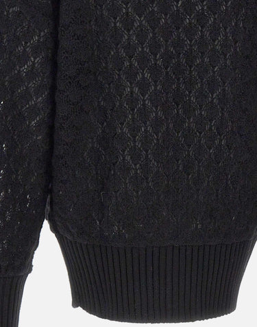 Cardigan over in maglia a punto pizzo 2M644A N0990 BLUMARINE 