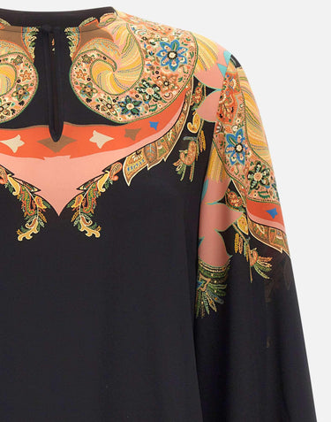 Blusa in seta con stampa paisley floreale WRJA0162 AKI43X0813 ETRO 