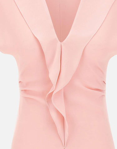 Top in crêpe con volant TOP1358 PINK NISSA 
