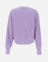 Cardigan con bottoni gioiello MF5054MS041 P9119 LIU-JO 