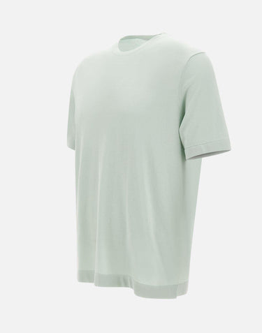 T-shirt girocollo in cotone DK17038 SALVIA DIKTAT 