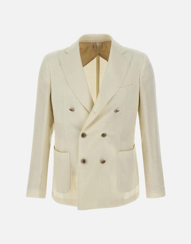 Blazer in lana e lino 3331A 04P SANTANIELLO 