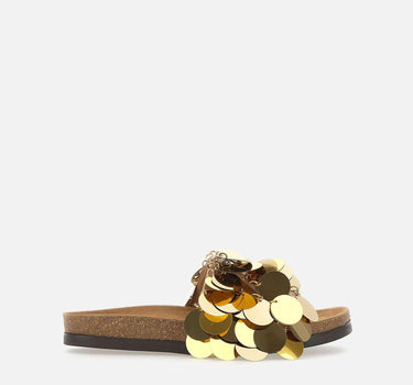 Sandali in pelle e dischi oro 24SHH0094EMB015 M773 RABANNE 