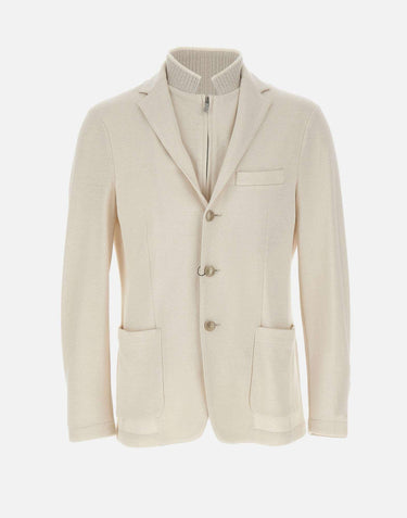 Blazer con pettorina in cotone e lino M75GIAM15 TES0M2000201 ELEVENTY 