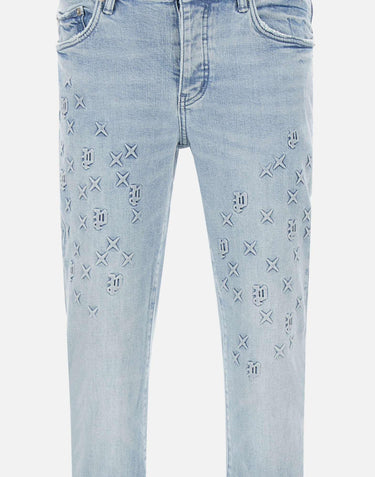 Jeans "Monogram embossed" P004 FOBL425LTINDIGO PURPLE BRAND 