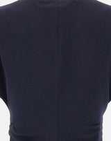 Top in crêpe con volant TOP1358 NAVY NISSA 