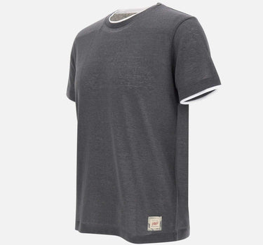 T-shirt "Lin" in lino e cotone LINVR0323 PIOMBO BOB 