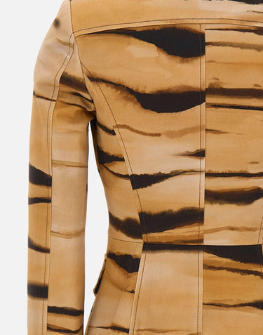 Giacca in drill con stampa tigre GI23762E2 470 ELISABETTA FRANCHI 