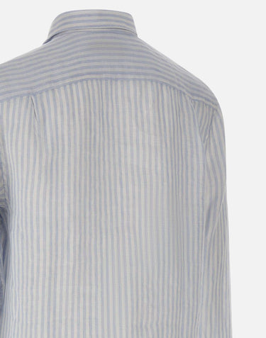 Camicia di lino a righe CH6985 29I LACOSTE 