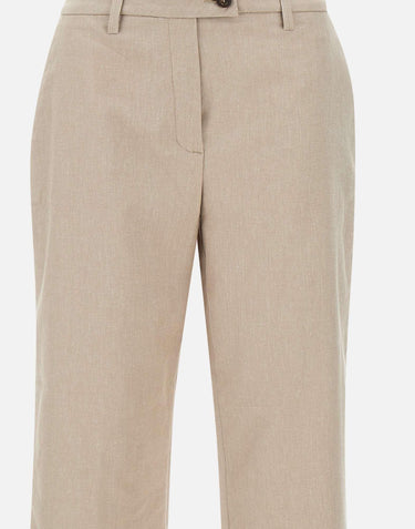 Pantaloni "Nelly chinos" in lino e cotone P390NL 2914NATU RE-HASH 