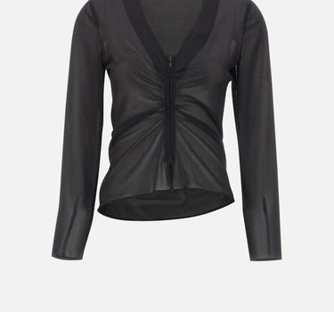 Blusa con zip e arricciatura S52NH0047 M35468900 MM6 MAISON MARGIELA 