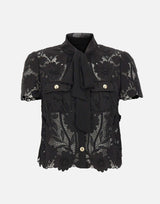 Camcia in pizzo con fiocco 111TB BLACK SELF-PORTRAIT 
