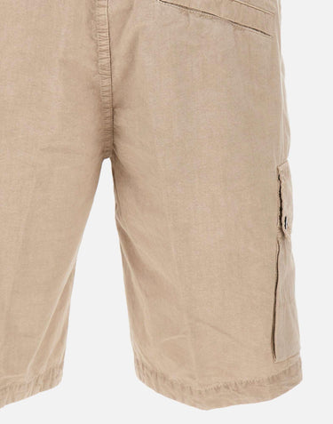 Shorts in tela di cotone biologico spazzolato effetto "old" L100019S00WA V019A STONE ISLAND 