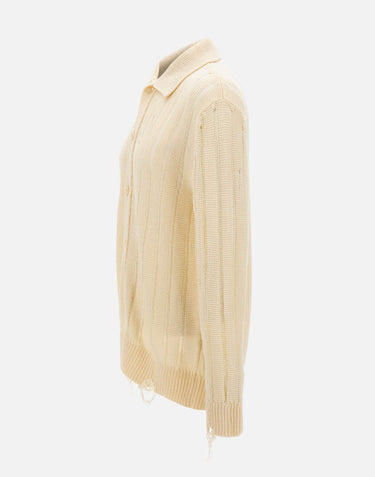 Cardigan in maglia destroyed S6LAMAKP042 015 LANEUS 