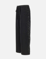 Pantaloni in raso con ricamo gioiello KZ006 BLACK JACQUES WEI 