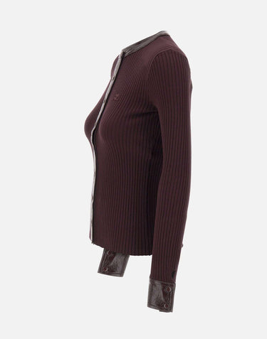 "Vinil and Knit Cardigan" 326MGI056FI0001 BURGUNDY COURREGES 