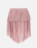 Gonna asimmetrica in georgette plissé con balza 2G295A N0114 BLUMARINE 