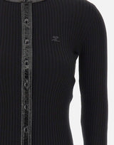"Vinil and Knit Cardigan" 326MGI056FI0001 BLACK COURREGES 