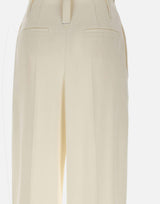 "High Waisted Cinched Trouser" 1325WTR006479A IVORY VICTORIA BECKHAM 