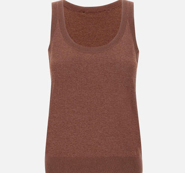 Top smanicato in maglia SP5NT001 6022 KAOS 