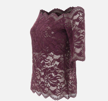 Top in pizzo a maniche corte 26AJTO697PA0170 P534 RABANNE 