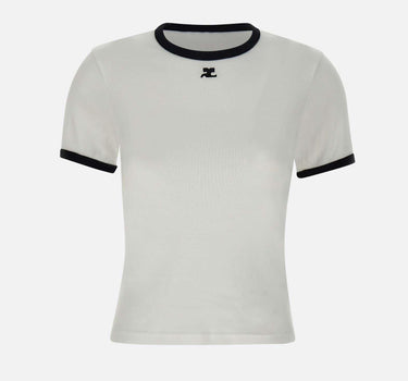 T-shirt "Signature contrast" VESJTS017JS0070 HERWHITEBLK COURREGES 