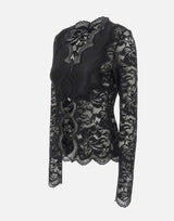 Top in pizzo a maniche lunghe cut-out 26PJT0173PA0170 P001 RABANNE 