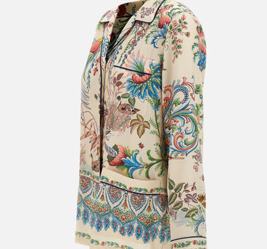 Camicia in twill con stampa flora e fauna WRIA0100 99SPSI4X0802 ETRO 