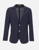 Blazer slim fit in misto lana seersucker 50560825 404 BOSS 