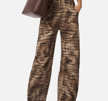 Jeans in drill con stampa alligatore PJ31D61E2 644 ELISABETTA FRANCHI 