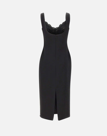 Abito midi con inserti in pizzo RS16470A BLACK NISSA 