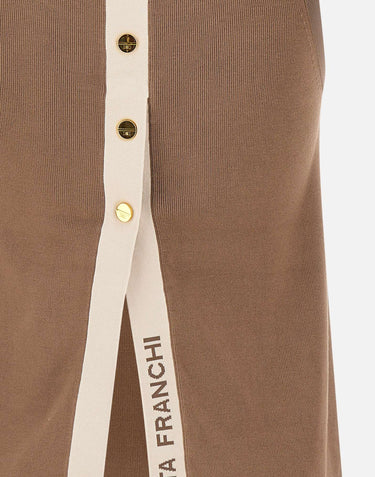 Top in maglia con bande in viscosa lucida TK72S61E2 727 ELISABETTA FRANCHI 