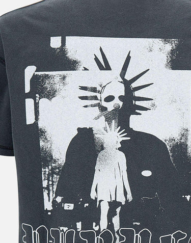 T-shirt "Inside out beauty" in cotone P101JBLI225 BLACK PURPLE BRAND 