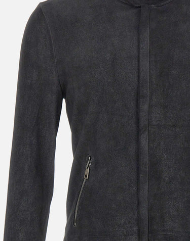 Giacca in pelle cerata GU26S9486BISSNOW NERO GIORGIO BRATO 