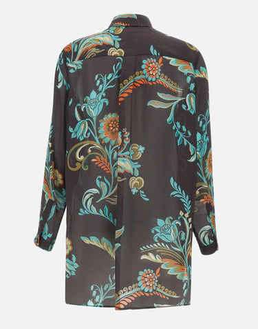 Camicia lunga motivo narcisi<BR/> WRIA0029 99SA1L4X0813 ETRO 