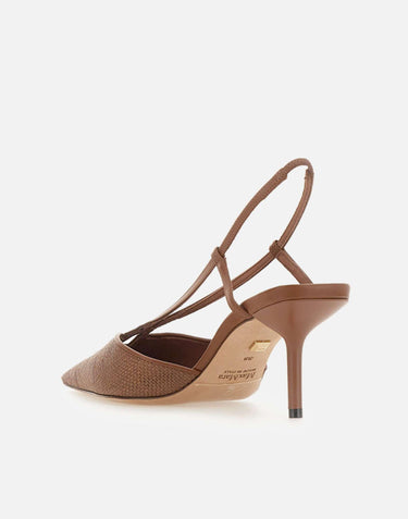Slingback in tela effetto rafia 2614521192600 007 MAX MARA 
