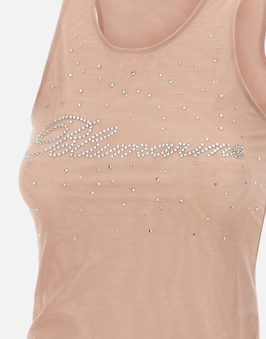 Top in tulle con punti luce 4T061A N0120 BLUMARINE 