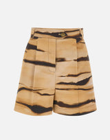 Shorts in drill con stampa tigre SH01362E2 470 ELISABETTA FRANCHI 