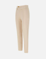 Pantaloni slim in crêpe con placca logo PA07751E2 193 ELISABETTA FRANCHI 