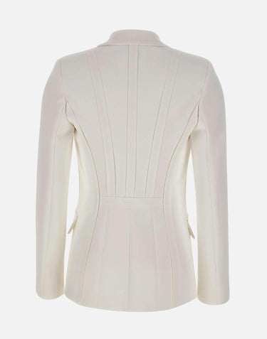 Giacca in doppio crêpe stretch con motivi a taglio vivo GI21661E2 360 ELISABETTA FRANCHI 