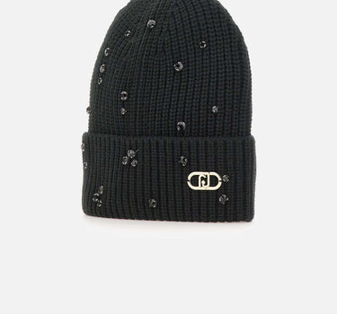 Berretto con strass e perle 2F5017M0300 22222 LIU-JO
