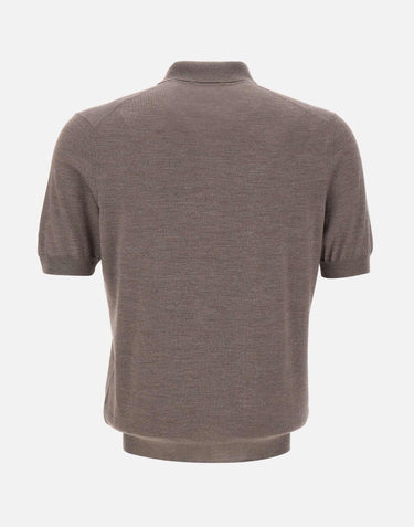 Polo in misto lana con zip 43166 16401170 GRAN SASSO 