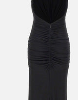 Abito lungo in jersey lucido con rosa 4A467A N0990 BLUMARINE 